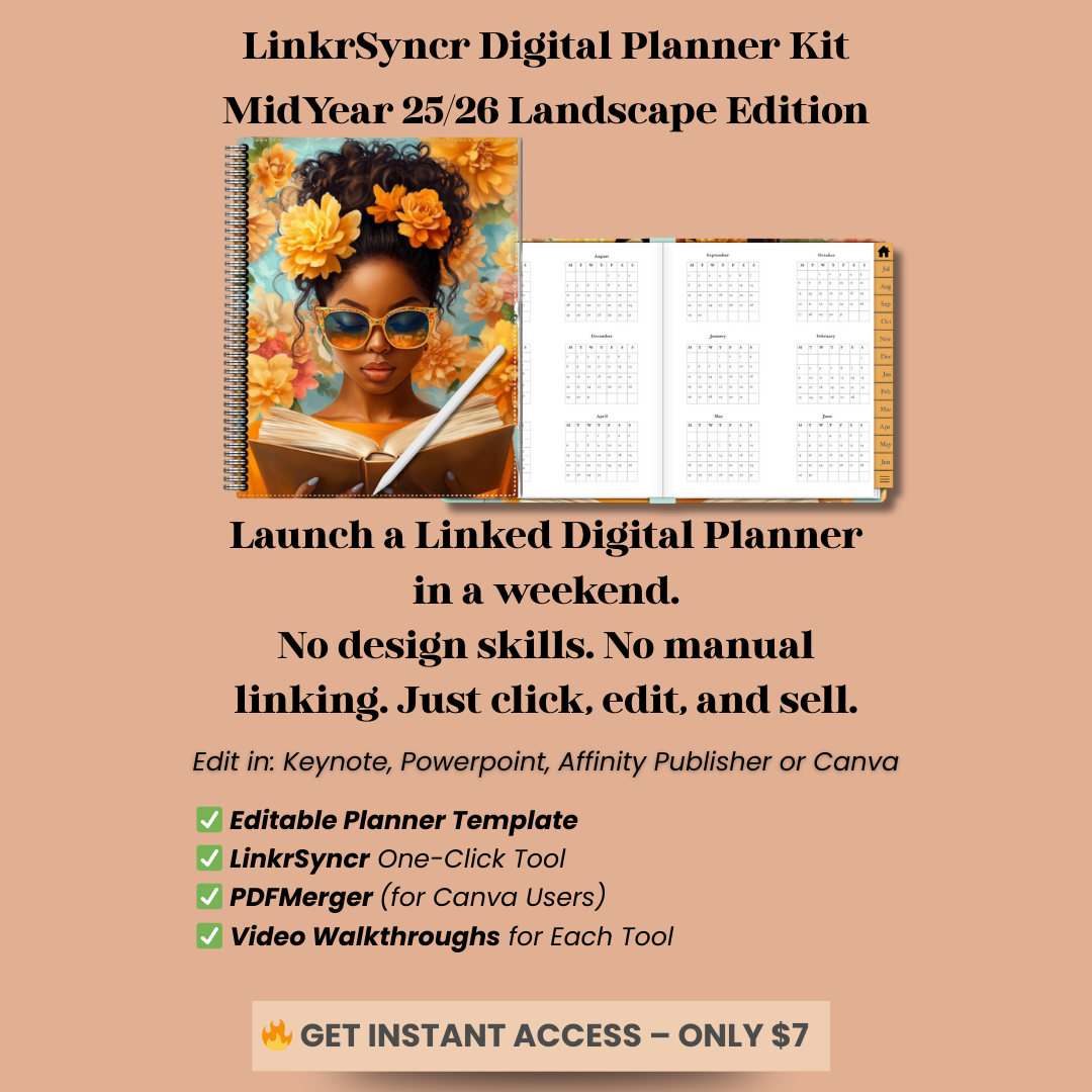 Linkrsyncr MidYear 25/26 Landscape Digital Planner Kit